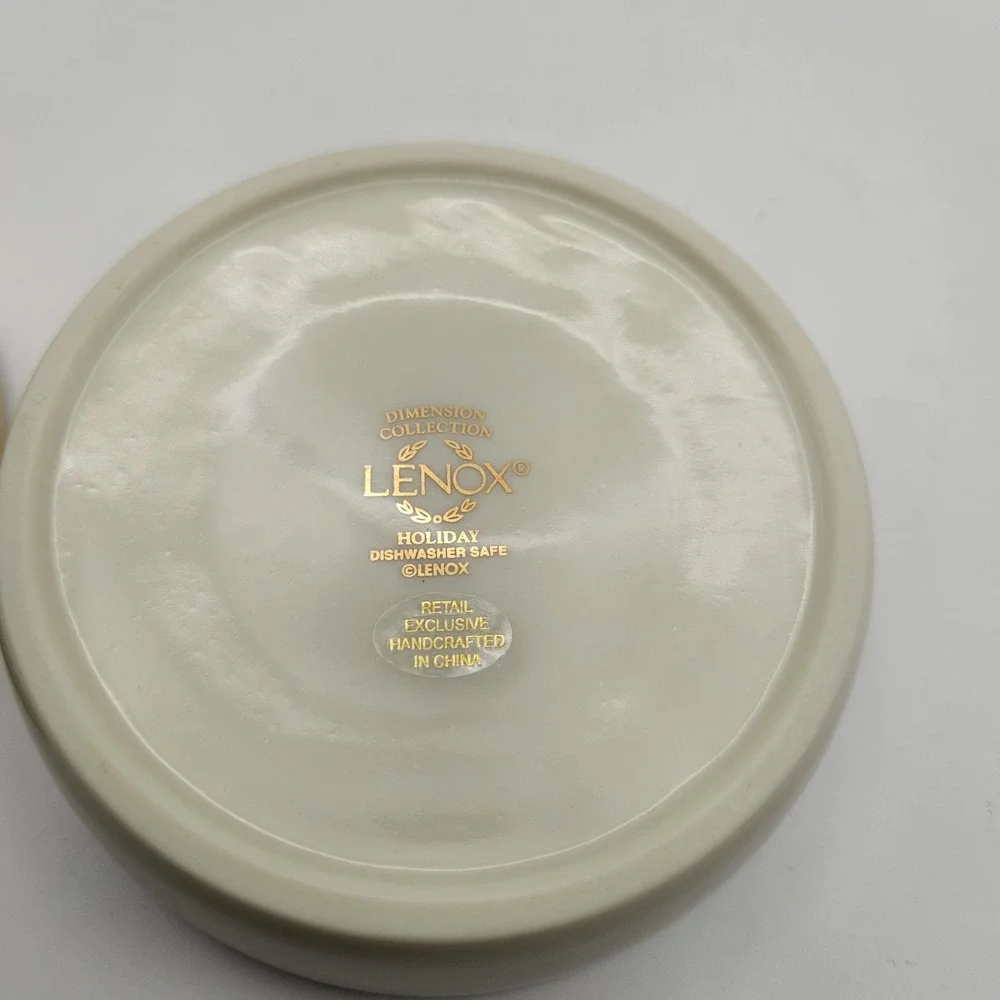 Lenox Holiday Dimensions Collection Lidded Trinket Box with Holly Design